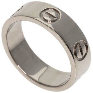 CARTIER 18k Silver Love Ring #50
